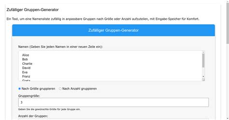 random gruppen generator.